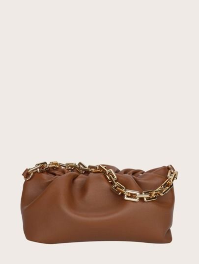 Chain Handle Ruched Bag | SHEIN