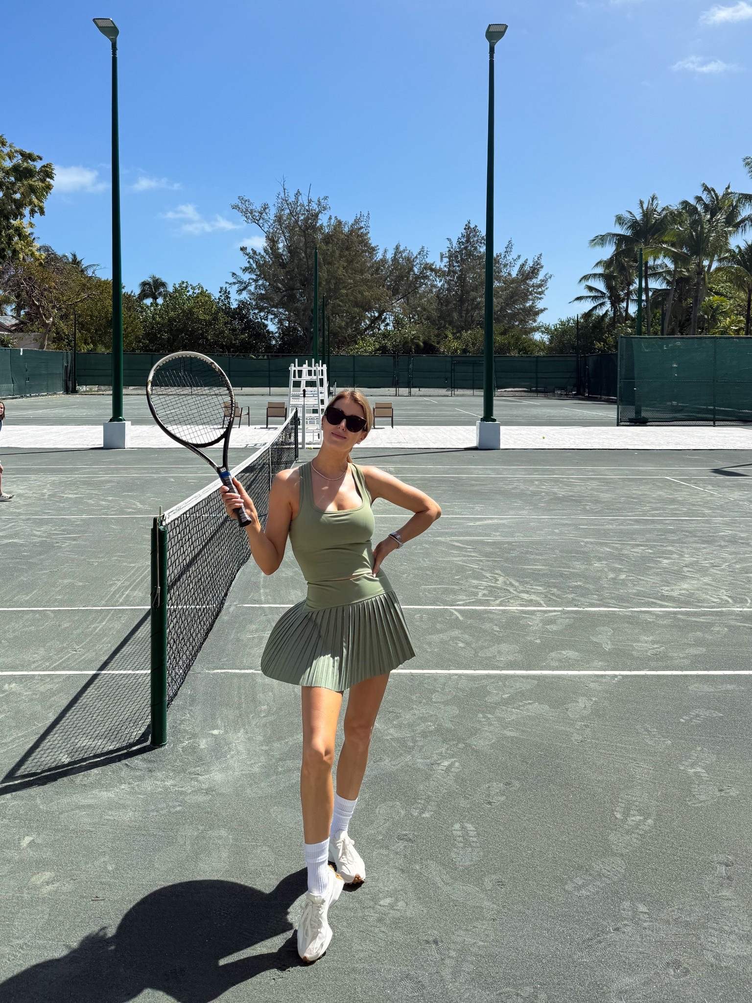 Wearing a medium in the top and a small in the skirt. Shoes are TTS. A little morning tennis. 

#LTKOver40 #LTKStyleTip