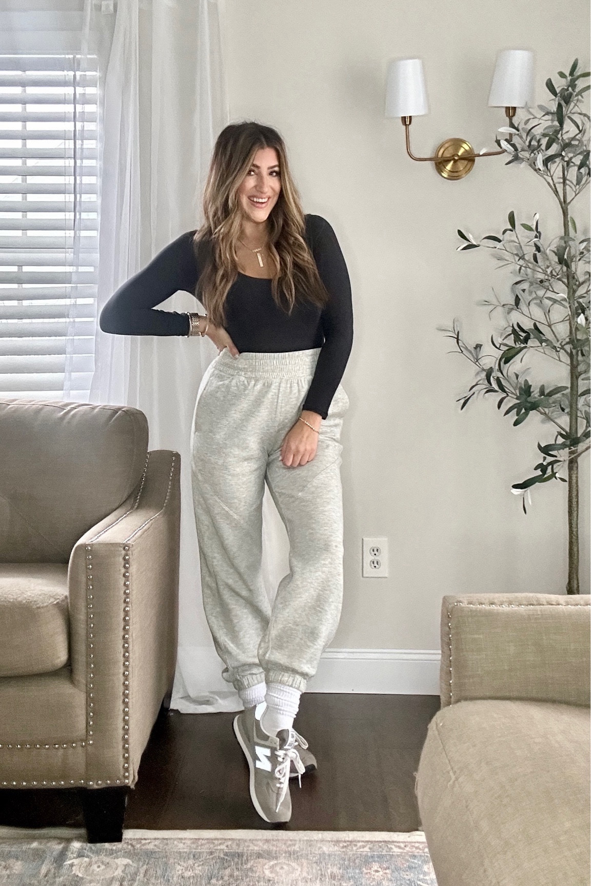 Casual outfit. Wearing my fav bodysuit in and gray joggers. These are some light and airy but warm—great to transition into spring and for travel! Wearing meds.

Tap links to shop and follow for more! Xx

#LTKstyletip #LTKMostLoved #LTKfindsunder100
