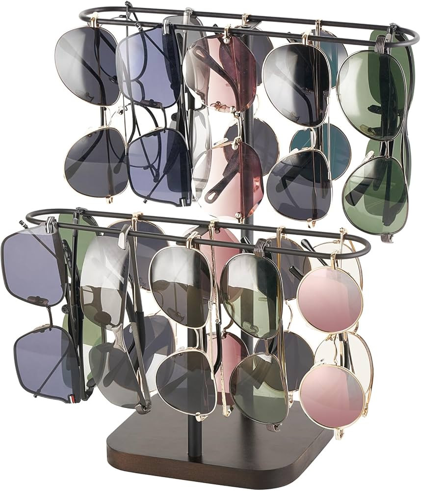 Mkono Sunglasses Organizer Glasses Holder Stand for 24 Pairs of Eyewear, 2 Tier Sunglass Storage ... | Amazon (US)