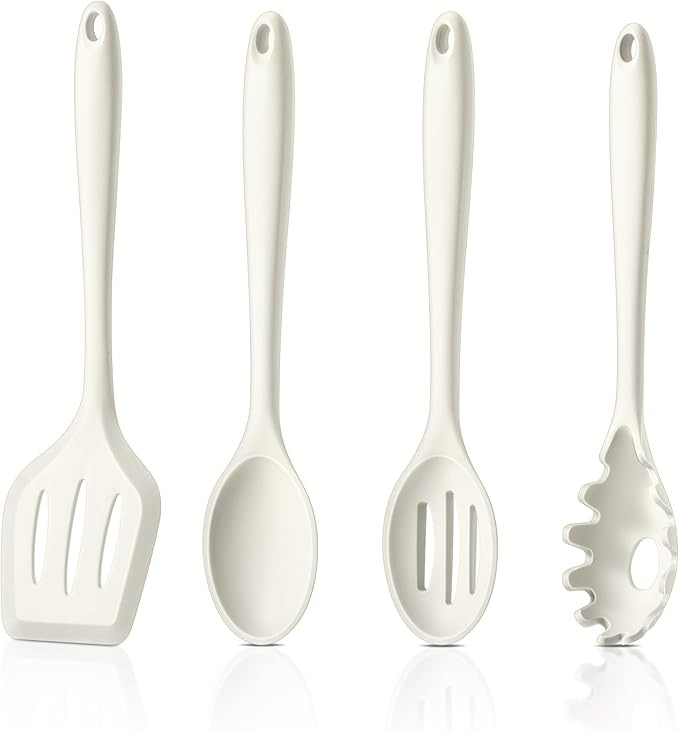 LIANYU 4Pcs Silicone Utensils, Kitchen Cooking Utensils Set, Kitchen Tools with Spoon, Turner, Pa... | Amazon (US)