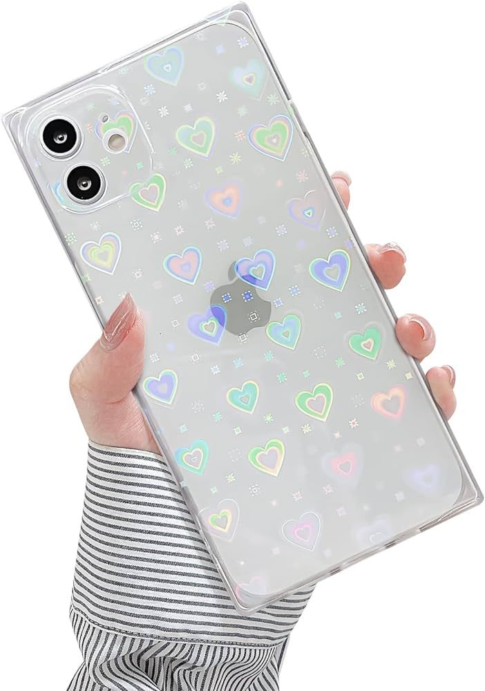 Newseego Compatible with iPhone 11 Case, Square Bling Laser Flexible Bumper Cover Shockproof Prot... | Amazon (CA)