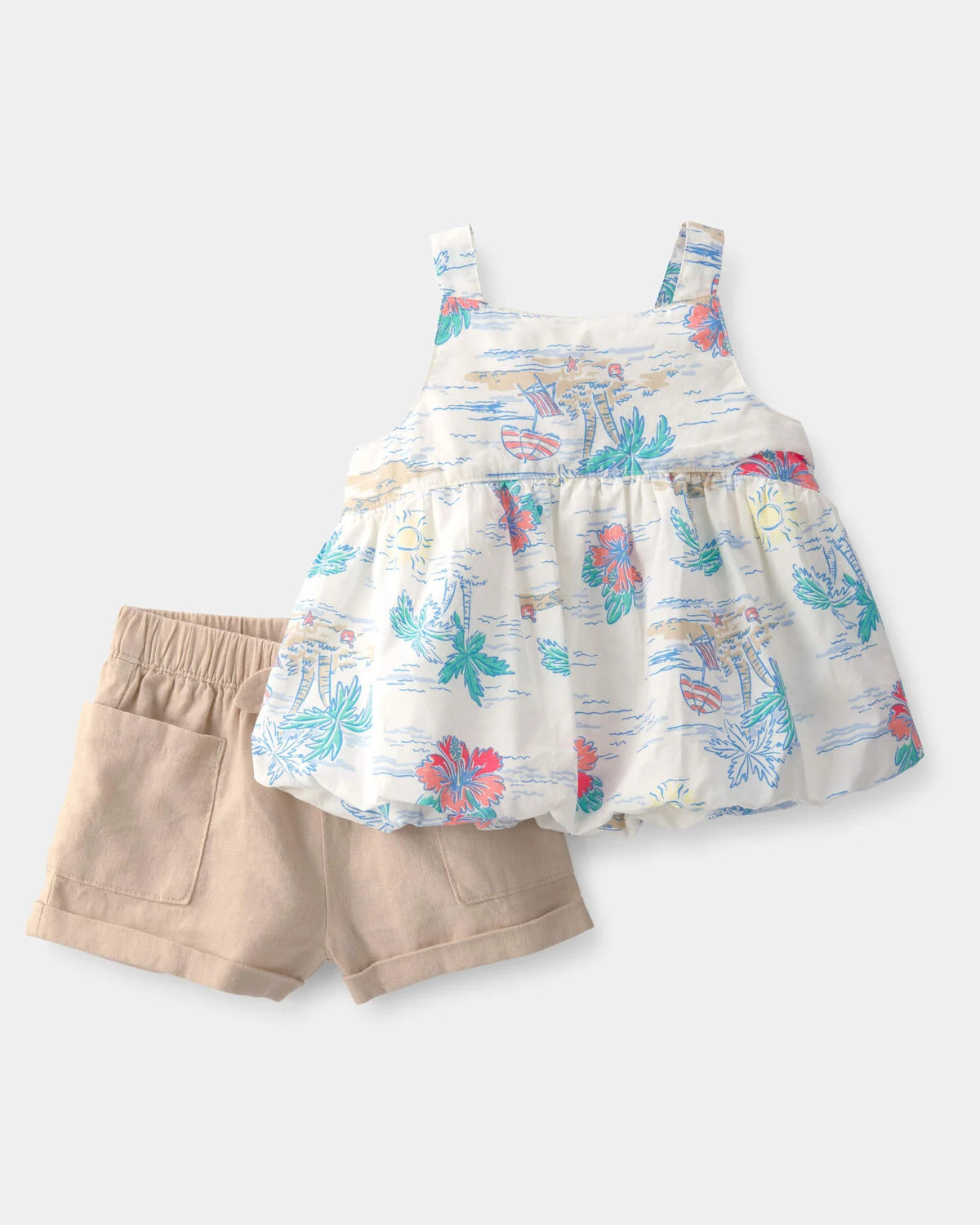 Baby Girl 2-Piece Tropical Beach Sleeveless Top & Short Set | Carter's Inc