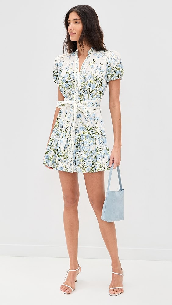 ALICE + OLIVIA Cora Short Sleeve Tiered Mini Shirt Dress | Shopbop | Shopbop