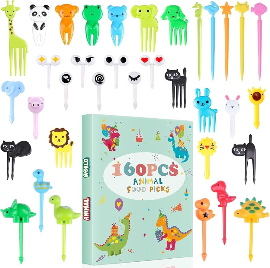 160PCS Food Picks for Kids with Storage Box, Bento Lunch Box Accessories | Amazon (US)