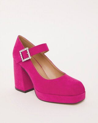 Tortosa Mary Jane Platform Heeled Shoes Ex Wide Fit | Simply Be (UK)