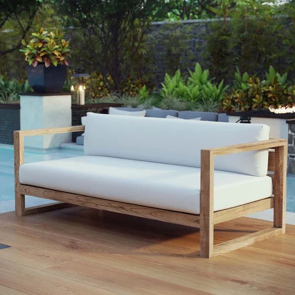 Upland Outdoor Patio Teak Sofa by Modway | Wayfair North America