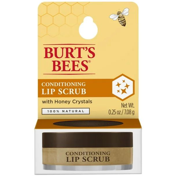 Burt's Bees 100% Natural Exfoliating Lip Scrub with Honey Crystals, 0.25 oz - Walmart.com | Walmart (US)
