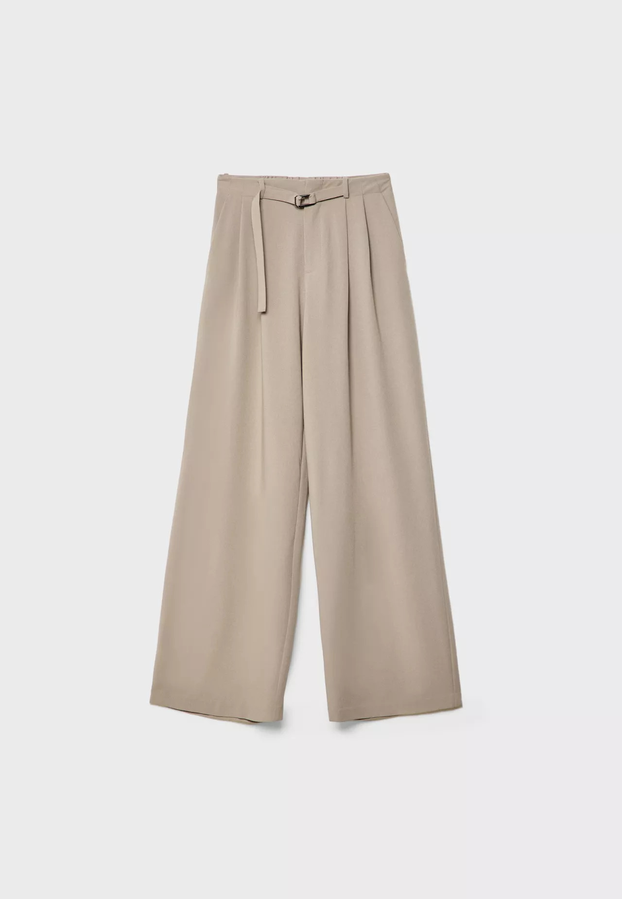 Wide-leg trousers with buckle detail - Women's Trousers | Stradivarius United Kingdom | Stradivarius (UK)