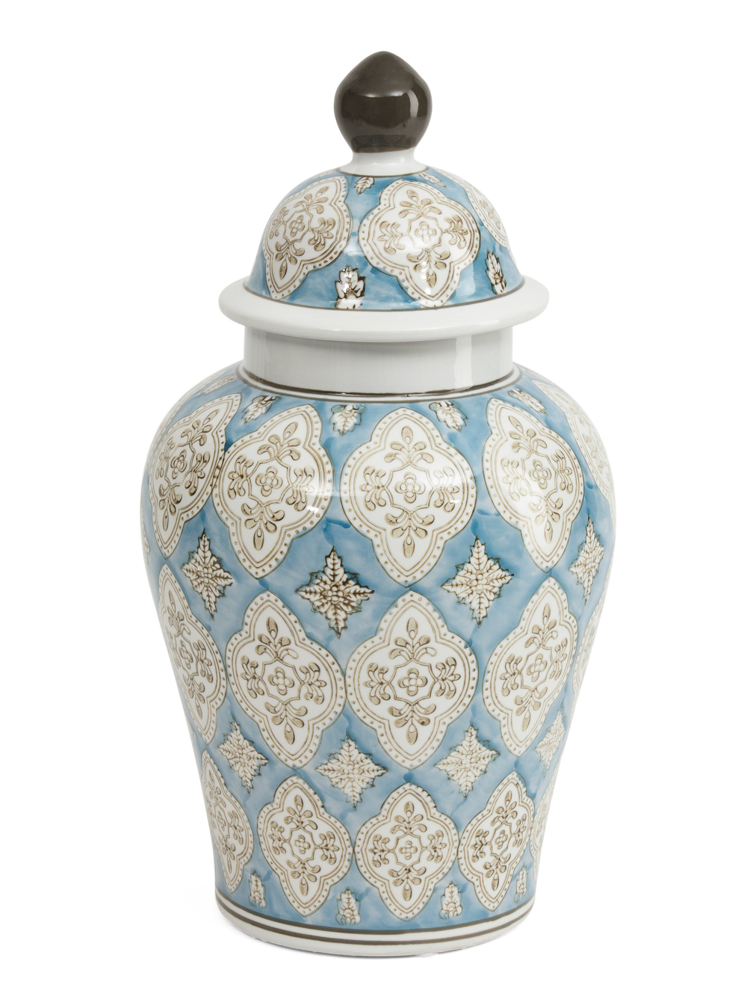 9.5x18 Tile Patterned Ginger Jar With Lid | TJ Maxx