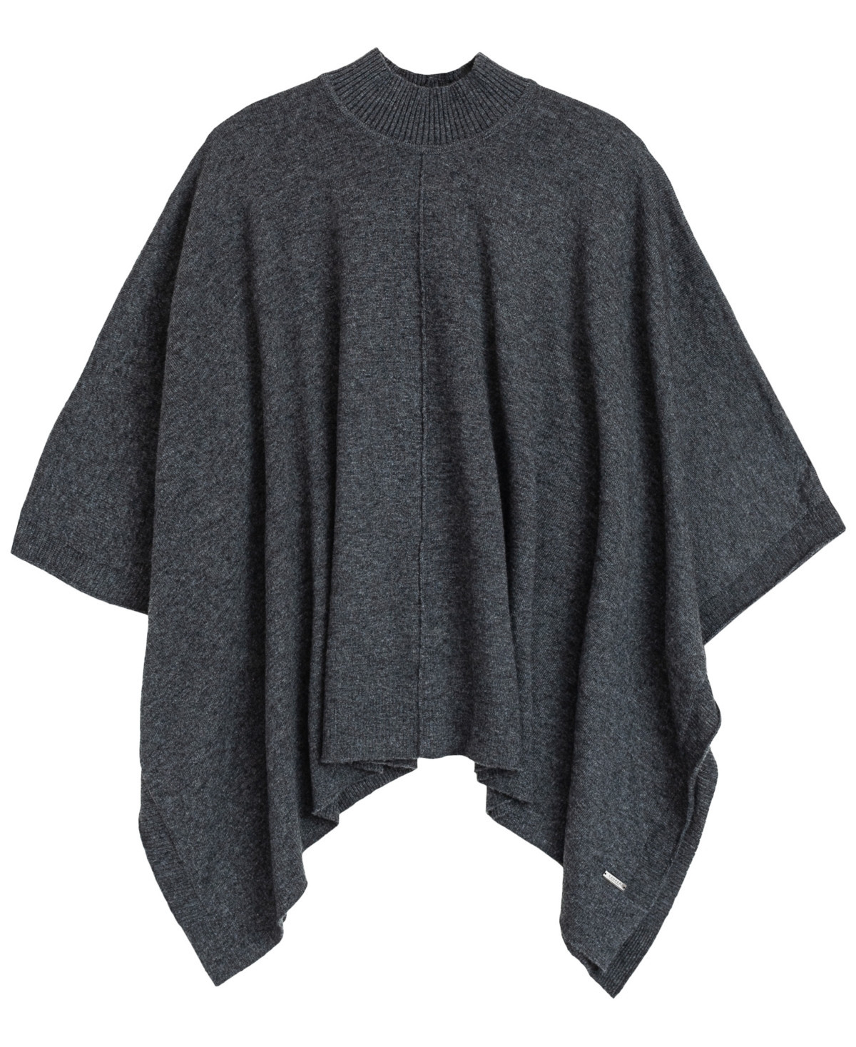 Lauren Ralph Lauren Knit Poncho Wrap - Charcoal heather | Macy's