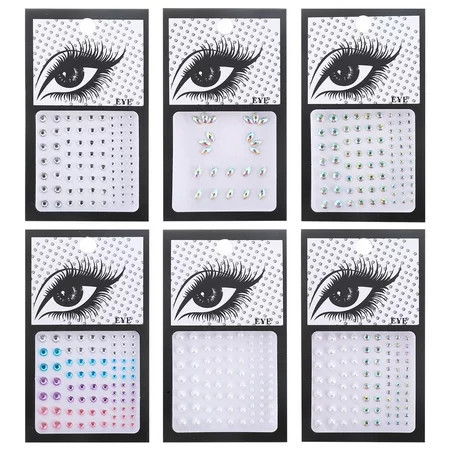 6 Sheets Eye Face Gems Glitter Stickers Face Jewels Rhinestone Make-up Accessory | Walmart (US)