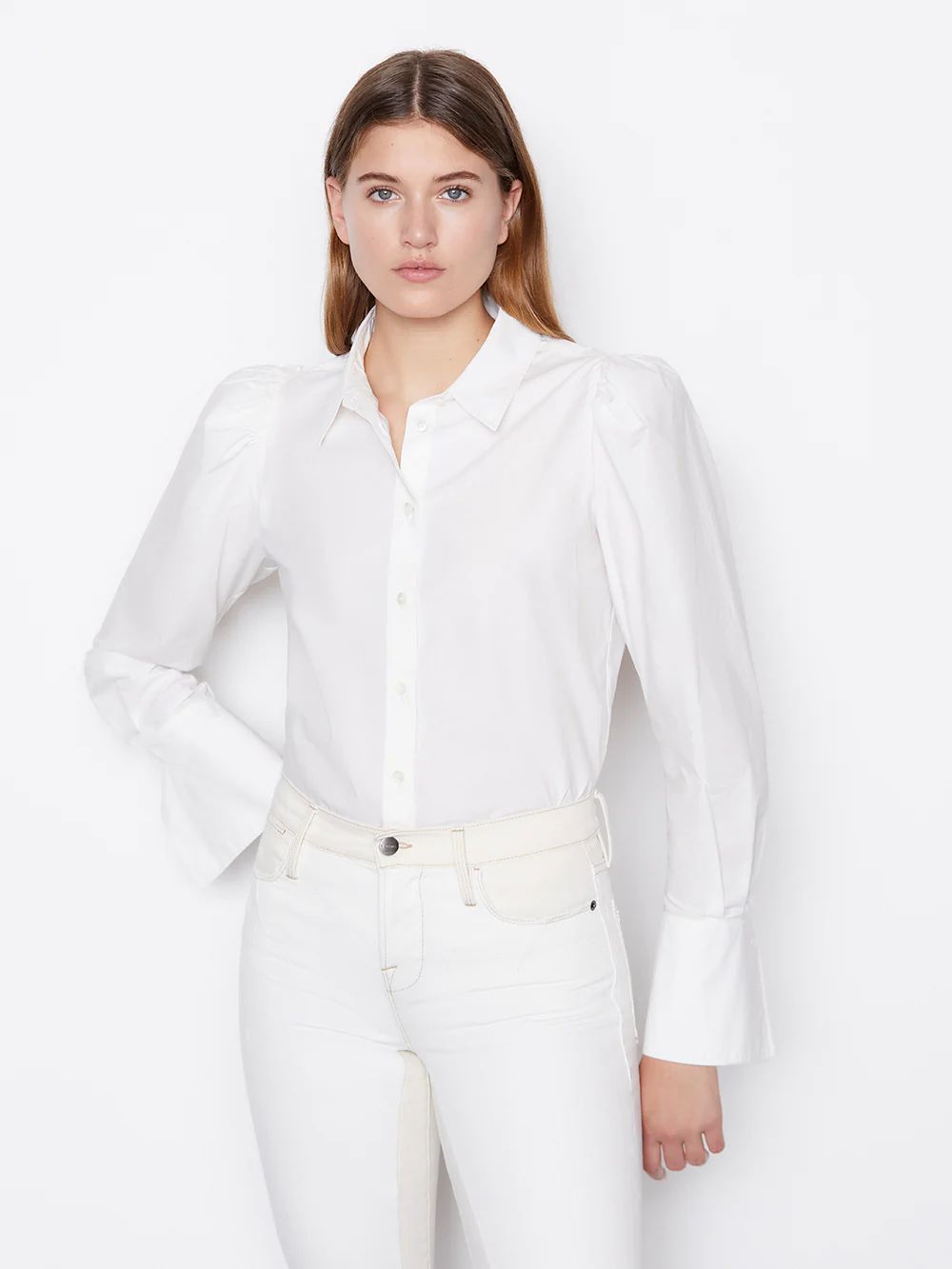 Voluminous Puff Sleeve Shirt -- Blanc | Frame Denim