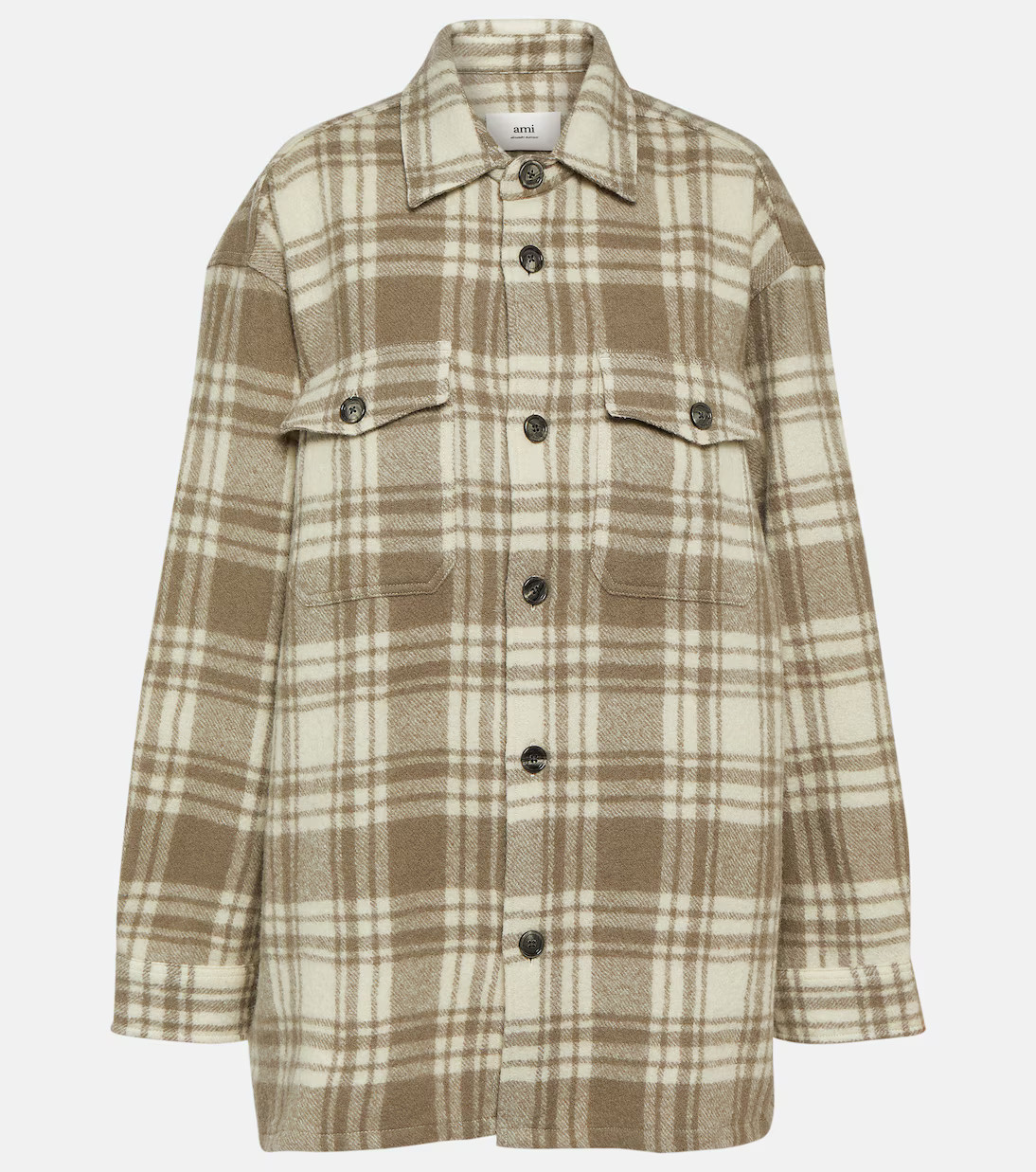 Checked wool overshirt | Mytheresa (UK)