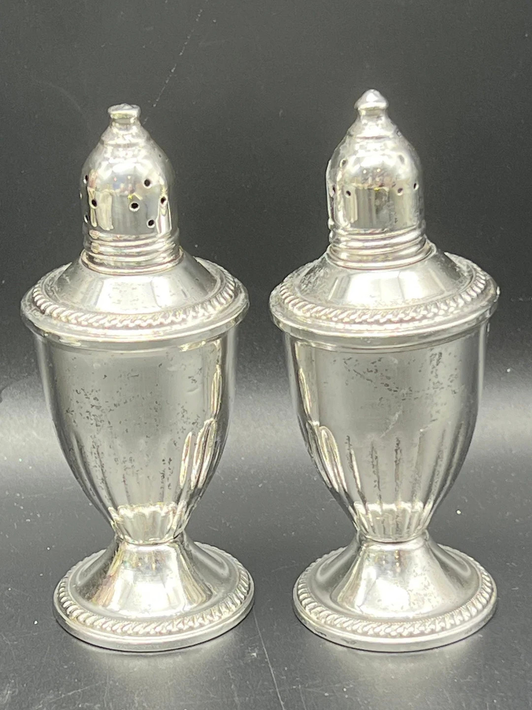 Vintage Sterling Silver Salt and Pepper Shakers Weighted Salt & Pepper Crown 4.75” - Etsy | Etsy (US)