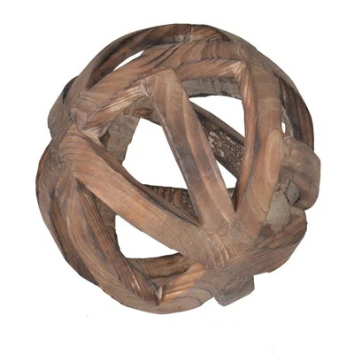 Abram Decorative Wood Ball Sculpture Size: 8" H x 8" W x 8" D | Wayfair North America
