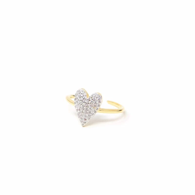 Adjustable Crystal Heart Ring | The Sis Kiss