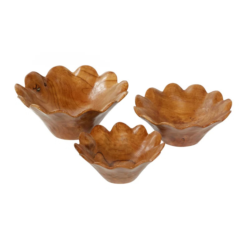 Eirene Handmade Solid Wood Decorative Bowl 3 | Birch Lane