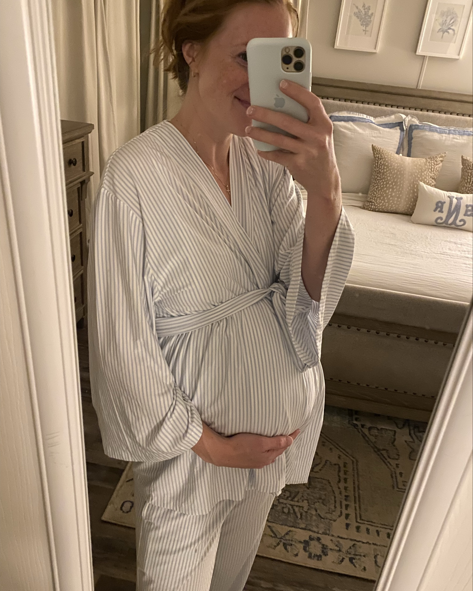 A splurge that is SO worth it!! These maternity pjs feel so luxe, I never want to take them off. Wearing a size M at 35 weeks 🤍

#LTKBaby #LTKBump #LTKmomlife