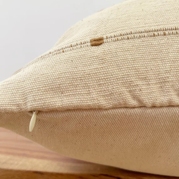 Chiangmai cotton pillow pillow, tan and natural striped pillow cover | Etsy (US)