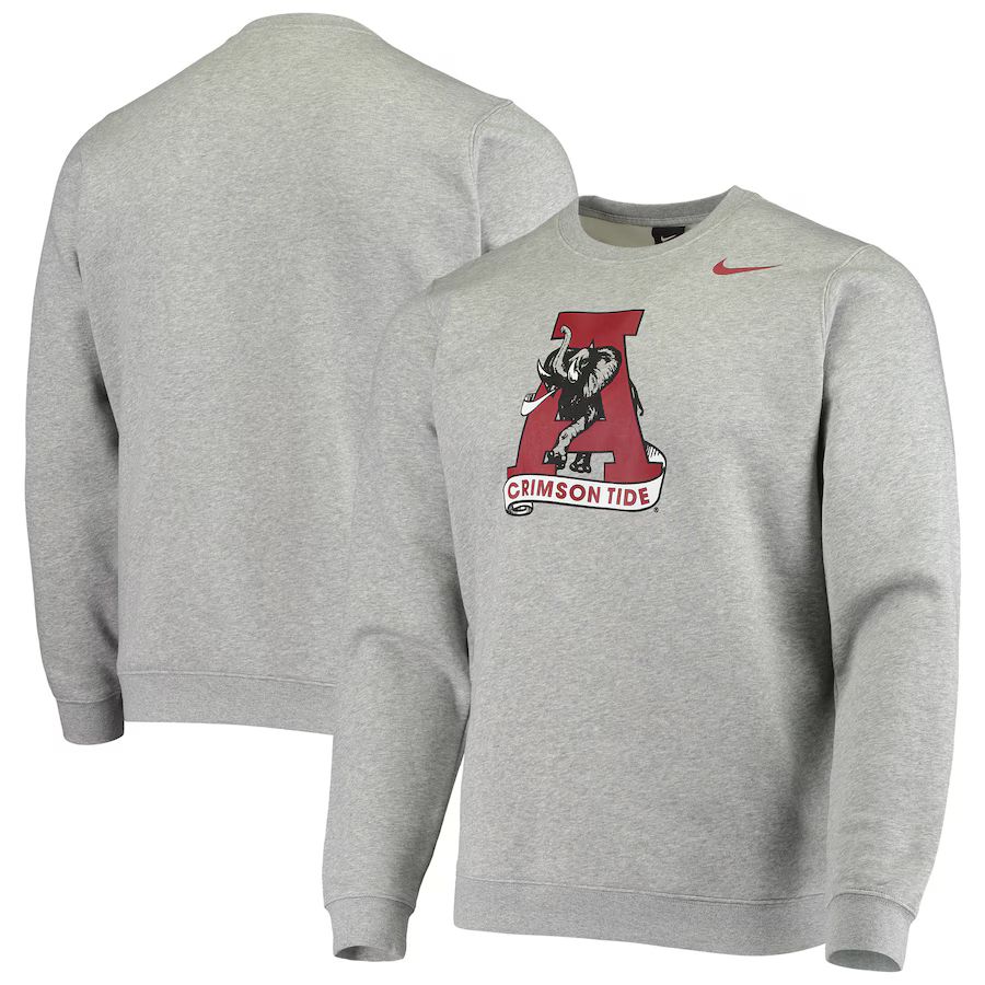 Alabama Crimson Tide Nike Vintage School Logo Sweatshirt - Heathered Gray | Fanatics