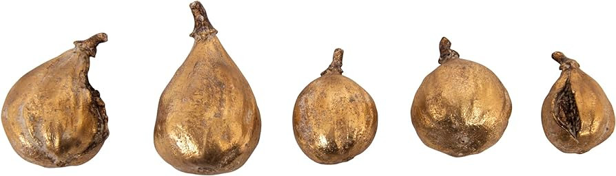 Creative Co-Op Resin Figs with Gold Finish (Set of 5 Pieces) | Amazon (US)