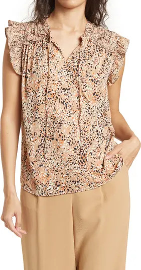 DR2 by Daniel Rainn Keyhole Sleeveless Ruffled Top | Nordstromrack | Nordstrom Rack