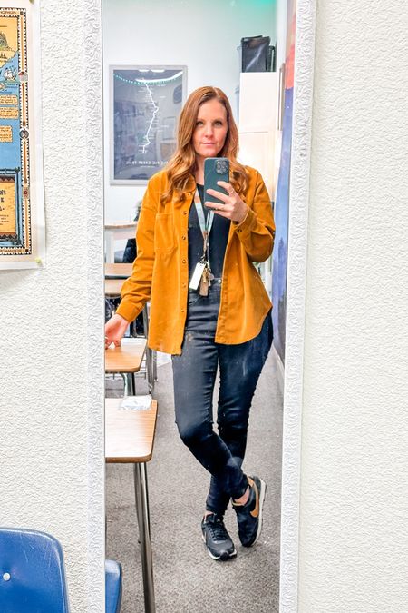 Yellow/Gold Corduroy Jacket: Small
Bodysuit: Small
Black Jeans: 27
Nike: Daybreak
5’3

Teacher Outfit
Granola Aesthetic
Work Wear

#LTKworkwear #LTKfindsunder50 #LTKtravel