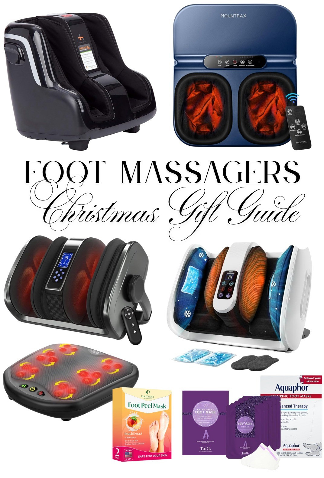 My favorite massagers and great thoughtful gifts for family and friends this Christmas.MOUNTRAX Foot Massager Machine with Heat, Foot Massager for Plantar Fasciitis, Neuropathy Pain, Shiatsu Foot Massager with Remote, Fits Feet Up to Men Size 12. TISSCARE Foot Massager with Heat: FSA HSA Eligible Shiatsu Foot Massager for Plantar Fasciitis,Neuropathy, Circulation and Pain Relief for Foot Calf Gifts for Women and Men.SUMELL Foot Massager with Heat & Ice Therapy - FSA HSA Eligible, Shiatsu Foot Massager with Compression, Deep Kneading for Plantar Fasciitis, Neuropathy, Circulation, Pain Relief, Father's Day Gift.Human Touch Reflex5s Foot & Calf Massager for Stress & Plantar Fasciitis Relief+Relaxation +Kneading & Compression for Circulation Support -1 Year Warranty - Adjustable Fit for Women & Men Size 12.Snailax Shiatsu Foot Massager with Heat, Washable Cover Kneading Foot & Back Massager, Heated Feet Warmer, Electric Feet Massager Machine for Plantar Fasciitis. Toi:L Extra Silky Foot Mask 5 Pairs, Post-Peeling Foot Care Treatment, Moisturizing Socks with Guerande Salt & Sweet Almond Oil for Dry Feet, Cracked Heels, and Callus.PLANTIFIQUE Foot Peeling Mask 2 Pack | Dermatologically Tested Repairs Heels & Removes Dry Dead Skin for Baby Soft Feet | Exfoliating Foot Peel Mask for Dry Cracked Feet | Peach.Aquaphor Repairing Foot Masks, Moisturizing Socks for Dry Feet, Hydrating Foot Care Treatment with Avocado Oil and Shea Butter, Pack of 6.

#LTKSeasonal #LTKBeauty #LTKFamily