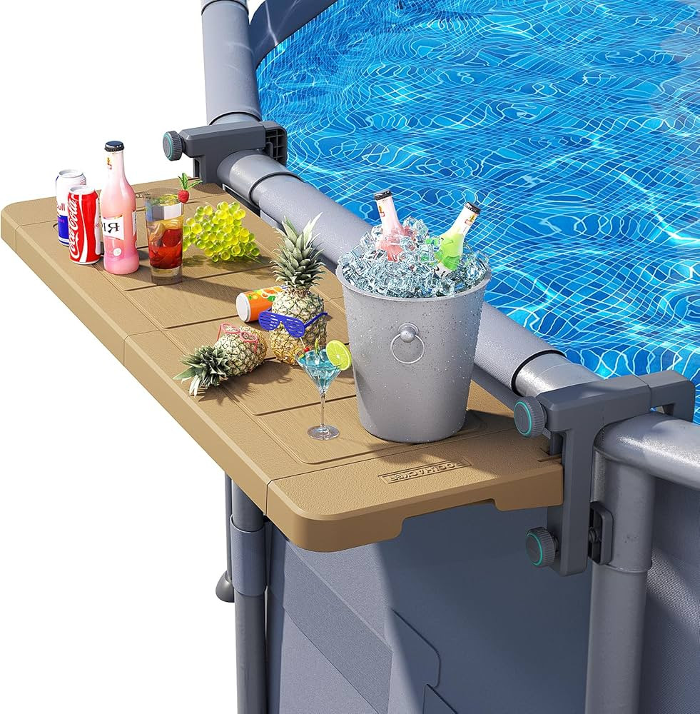 Poolside Bar, Swim Up Bar Exclusively for Above-Ground Round Pools. Patio Poolside Table Smart Fo... | Amazon (US)