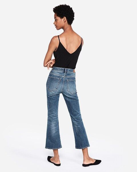 High Waisted Vintage Stretch Cropped Flare Jeans | Express