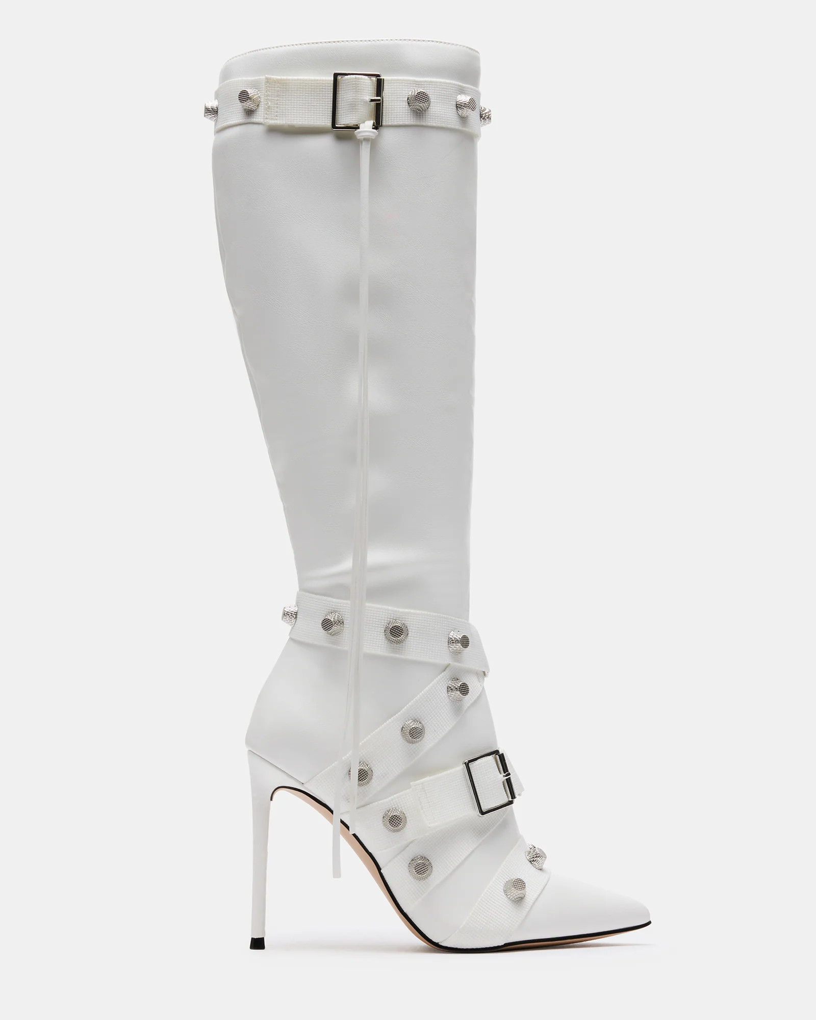 FINK White Knee High Boot | Women's Heeled Boot | Steve Madden (US)