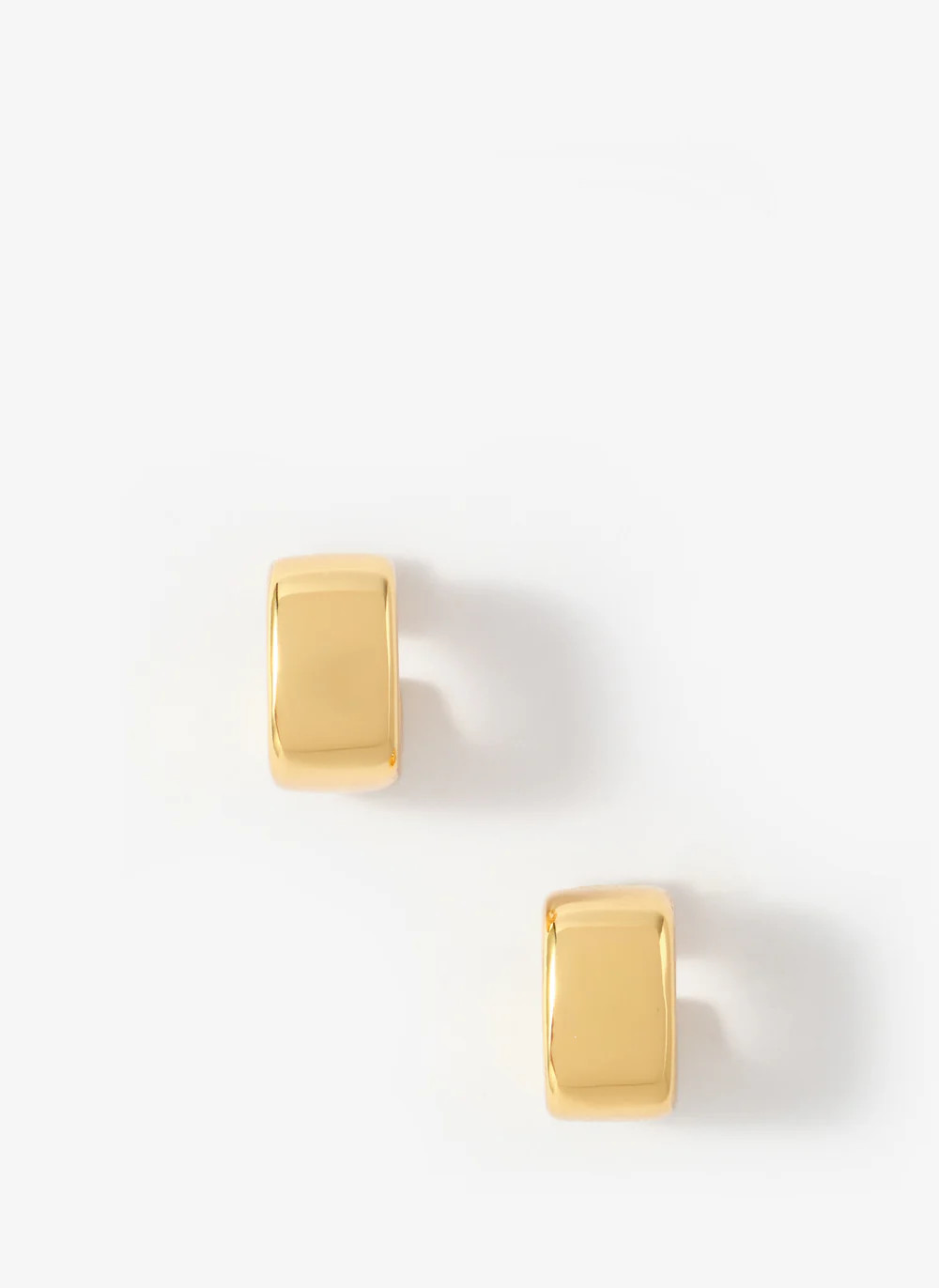 Gold Tone Mini Rounded Square Hoop Earrings | Mint Velvet