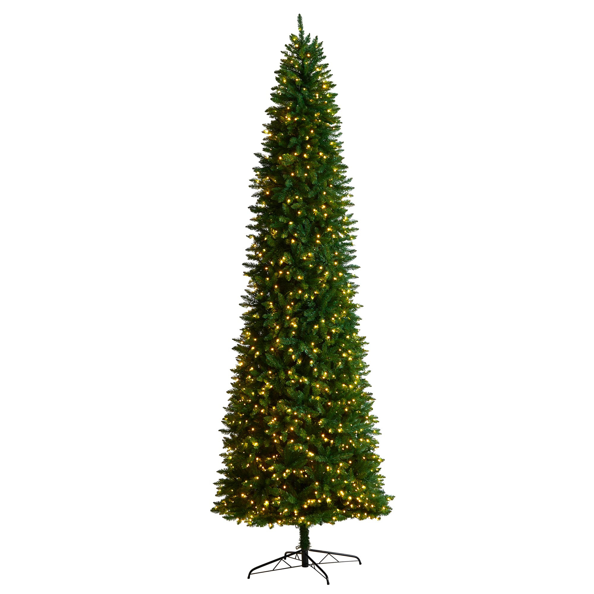 Nearly Natural 11ft. Slim Green Mountain Pine Artificial Christmas Tree with 950 Clear LED Lights... | Amazon (US)