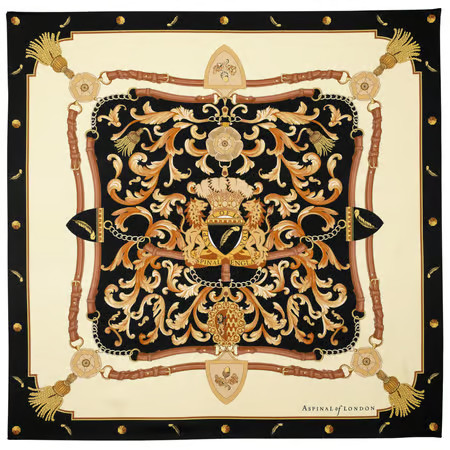 Aspinal Signature Shield Silk Scarf

        
            
            Black Pure Silk | Aspinal of London