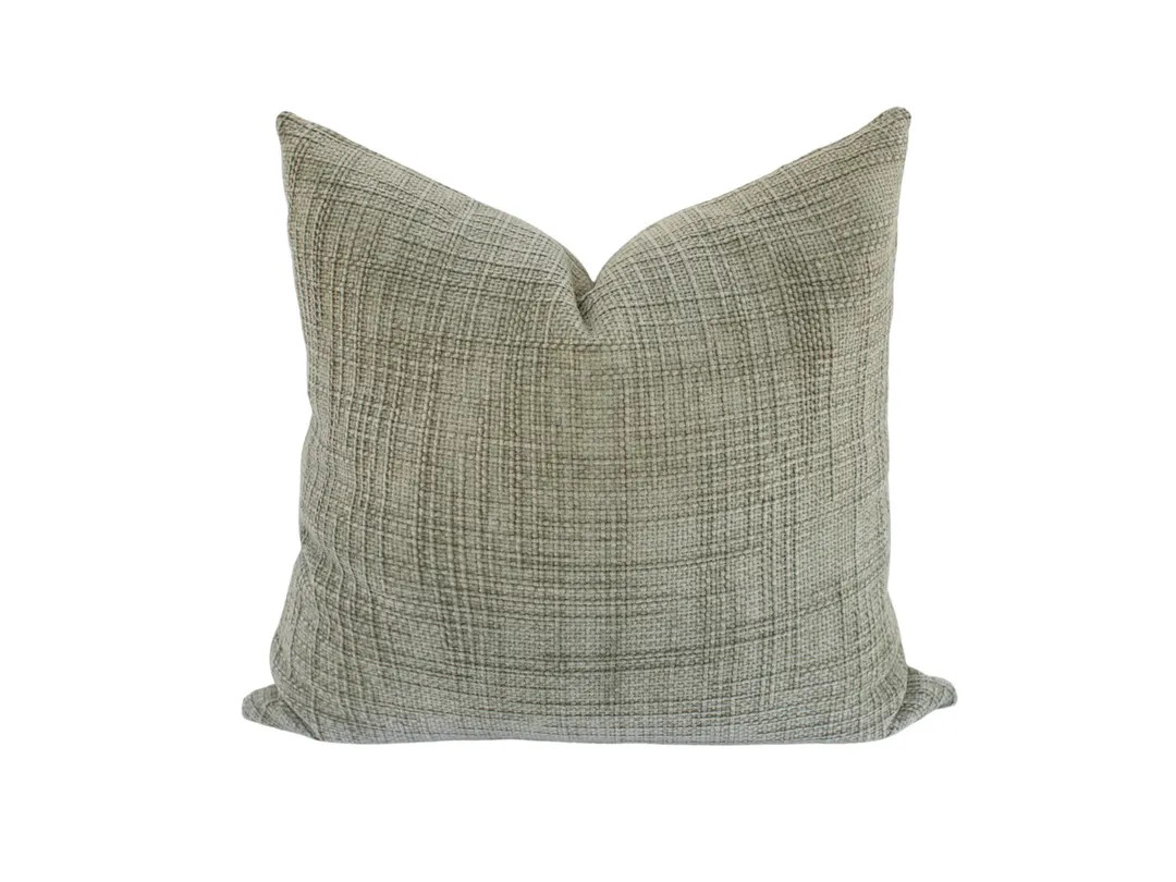 Textured Green Throw Pillow Cover: Chenille Jade Pillow - Etsy | Etsy (US)