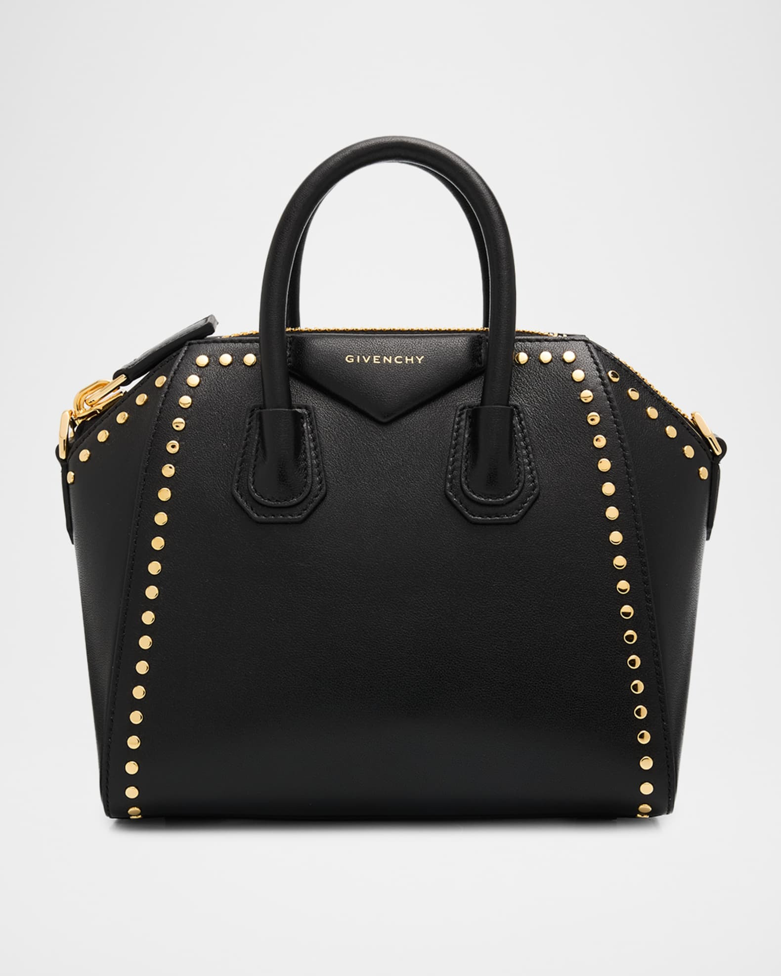 Givenchy Antigona Mini Studded Top-Handle Bag in Box Leather | Neiman Marcus