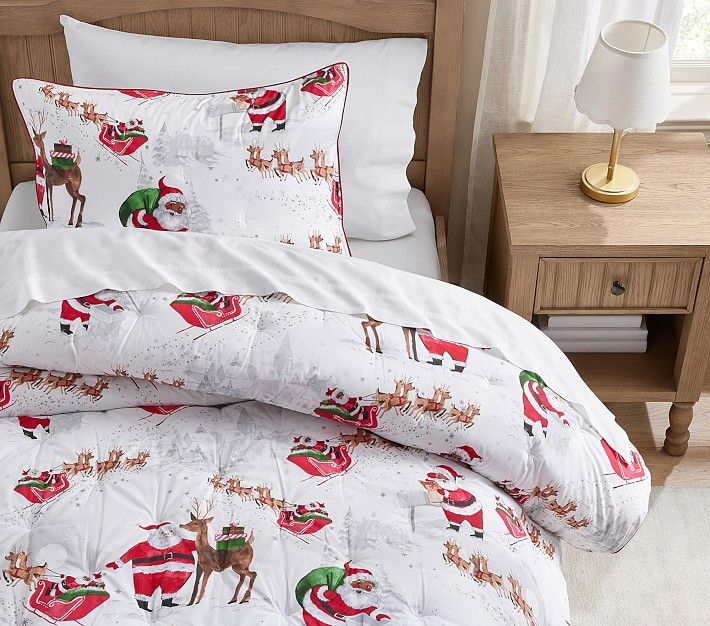Heritage Santa Comforter & Shams | Pottery Barn Kids