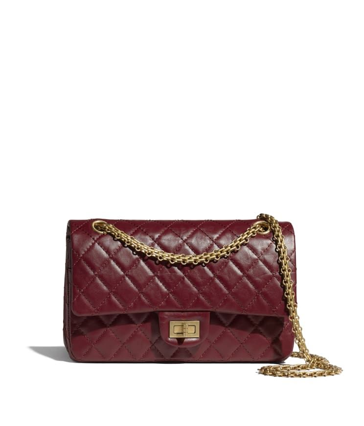Aged Calfskin & Gold-Tone Metal Burgundy 2.55 Handbag | CHANEL | Chanel, Inc. (US)