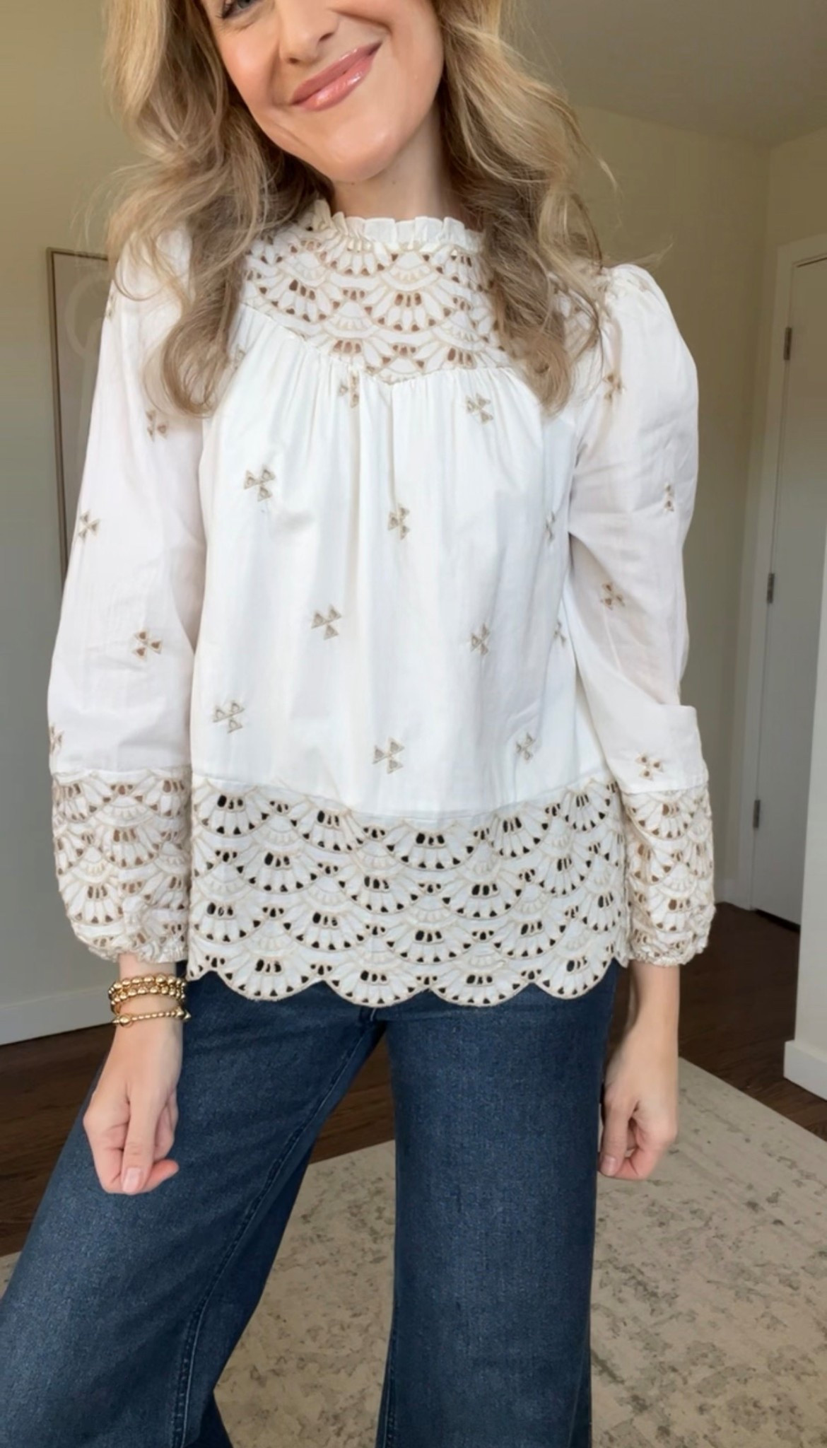 Love the detail on this Walmart $22.98 top! Also comes in dark red. Fit is true to size, I’m in a small. #walmartfashion modest Anthropologie lookalike Tuckernuck Christmas New Year’s party outfit

#LTKFindsUnder50 #LTKOver40 #LTKHoliday
