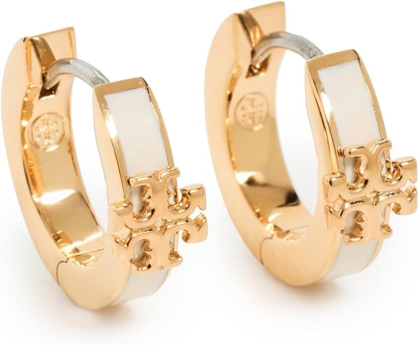 Tory Burch Women's Kira Enamel Huggie Earrings | Amazon (US)