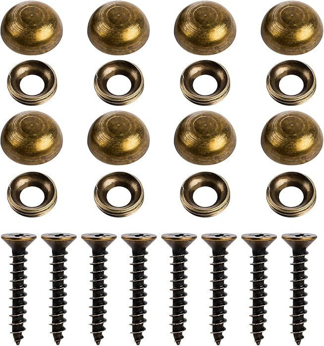 8Pcs Brass Decorative Screws with Caps, Mirror Screws with Decorative Caps Brass Screw for Furnit... | Amazon (US)