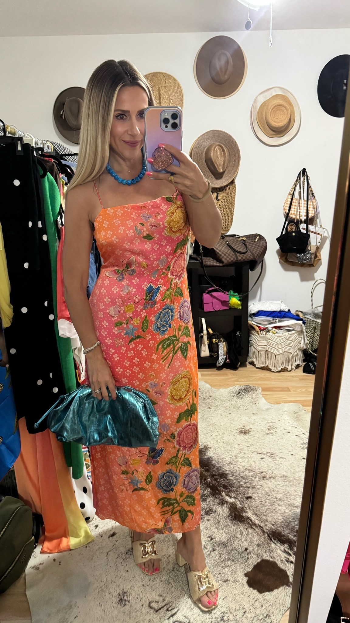 If you want a fun and gorgeous dress for summer, this is it! It has such a whimsical print with amazing colors. The back is so beautiful too. Wearing a size medium but if in between sizes I would size down 🦋

#LTKootd #LTKWedding #LTKSeasonal