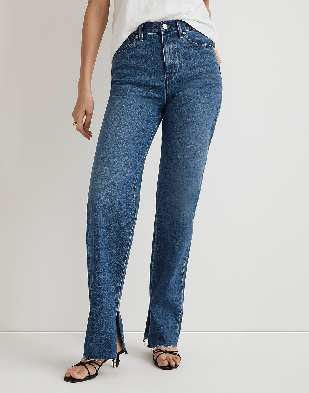 Baggy Straight Jeans in Penton Wash: Raw-Hem Edition | Madewell