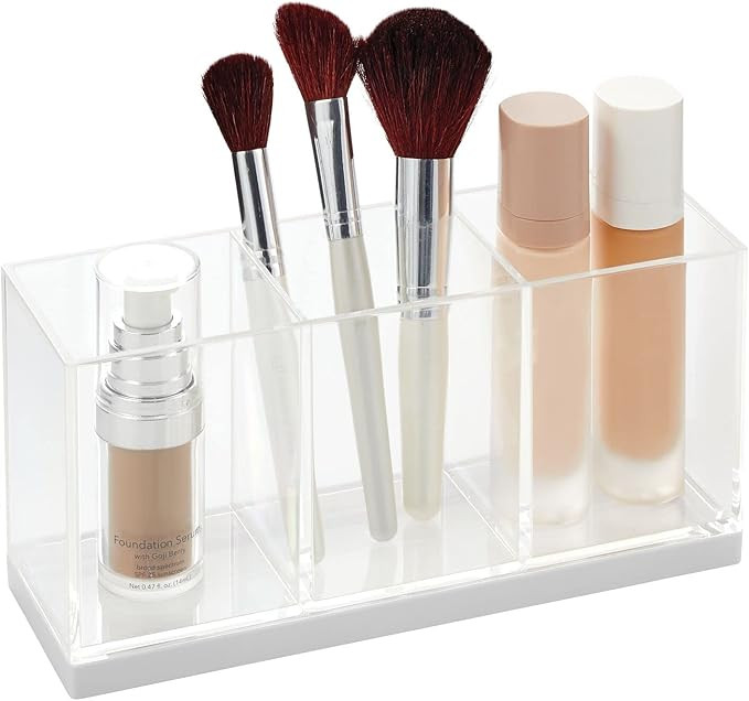mDesign Plastic Makeup Organizer Caddy Bin with 3 Sections for Bathroom Vanity Countertops or Cab... | Amazon (CA)