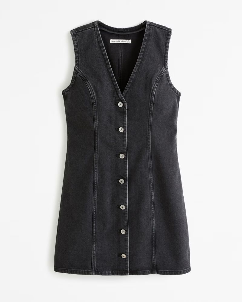 The A&F Mia Denim Vest Mini Dress | Abercrombie & Fitch (US)