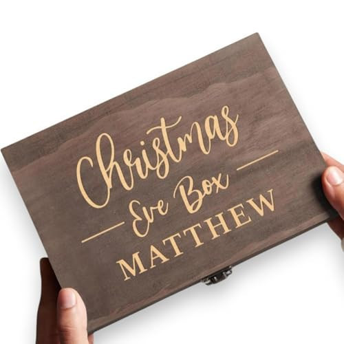 Personalized Christmas Eve Box Custom Engraved Wooden Memory Box – Rustic Christmas Gift, Traditional Santa Xmas Gift Box for Kids, Family & Friends – Holiday Keepsake Memento Box Gifts for Him Her | Amazon (US)