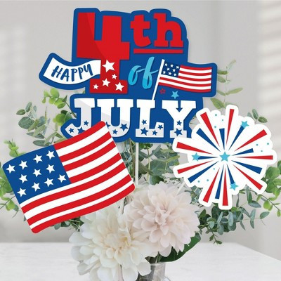 Big Dot of Happiness Firecracker 4th of July - Party Centerpiece Sticks - Table Toppers - Set of 15 | Target