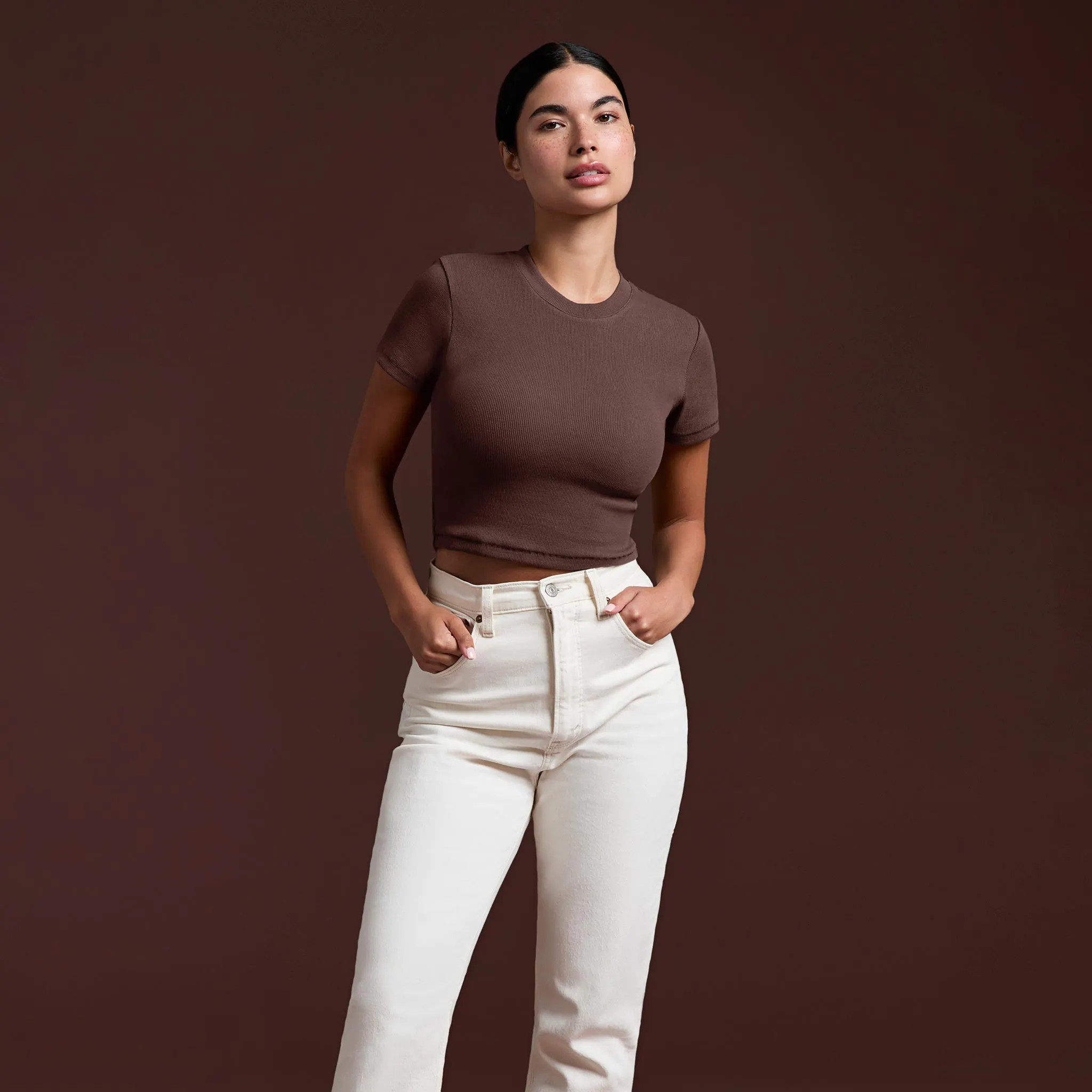 Women's Baby Tee - Coffee - nuuds | nuuds