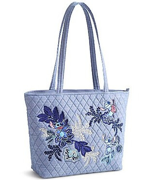 Vera Bradley x Lilo Stitch Leafy Blooms Chambray Small Original Vera Premium Cotton Tote Bag - Stitch Leafy Blooms Chambray | Dillard's